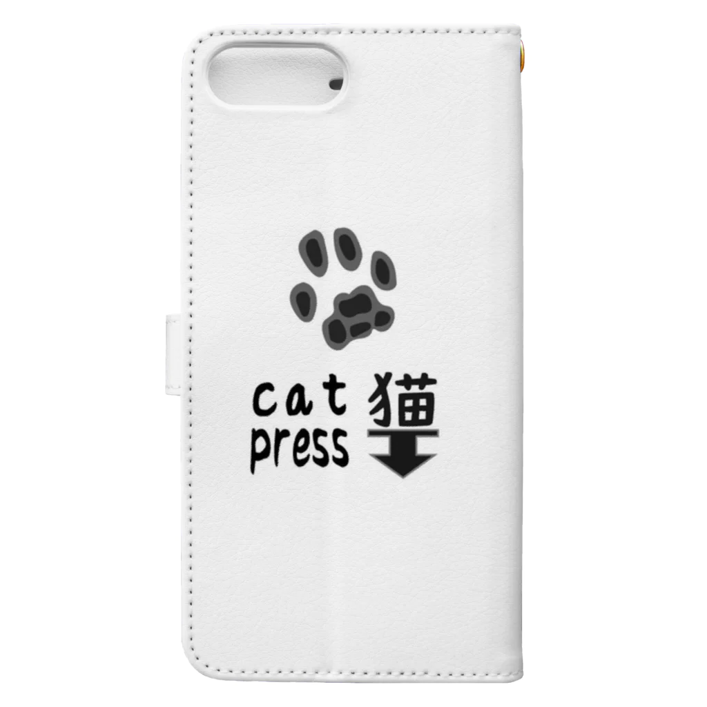 syamadesignの猫press-00 Book-Style Smartphone Case :back