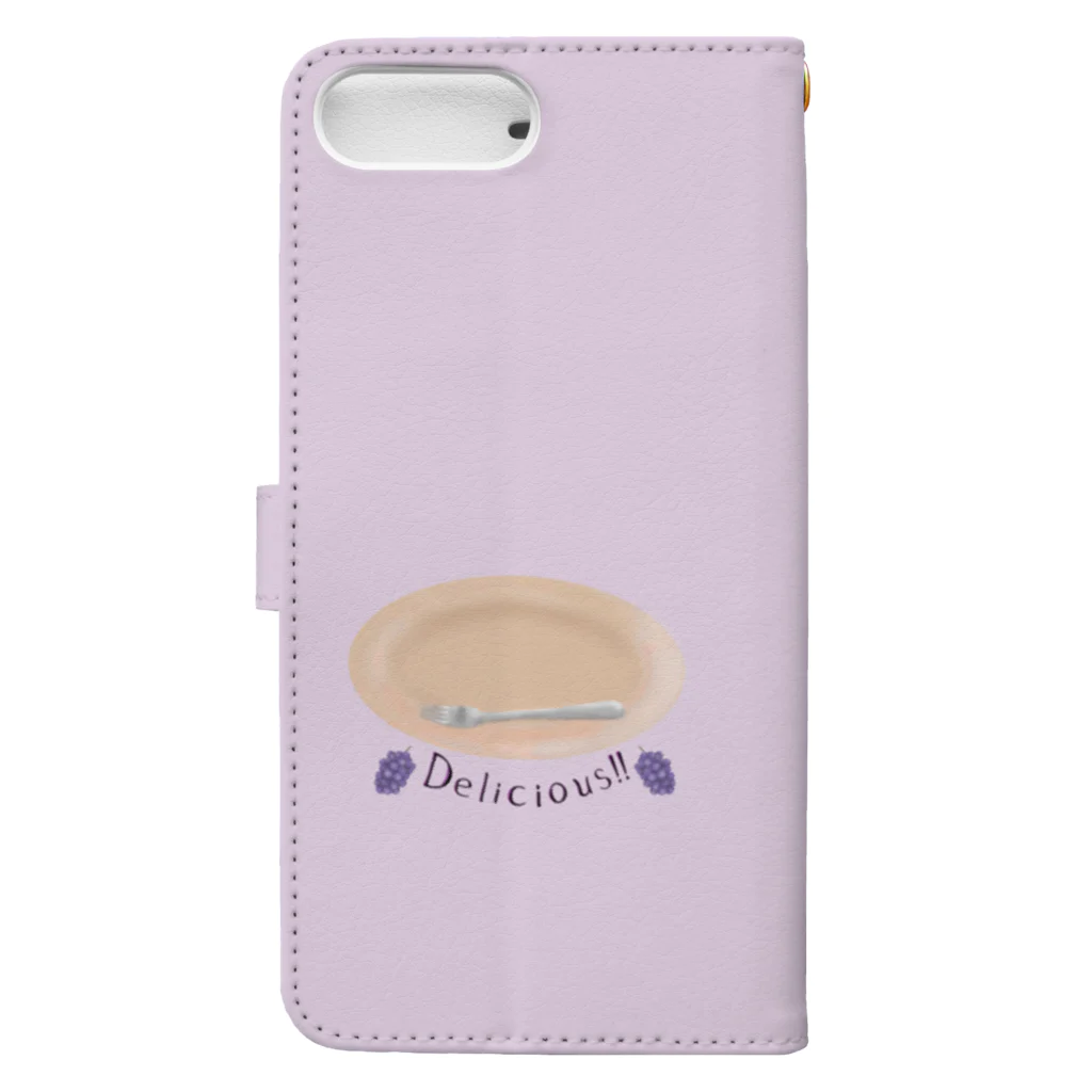 TinyMiry(タイニーミリー)のぶどうケーキ(紫)を食べよう Book-Style Smartphone Case :back