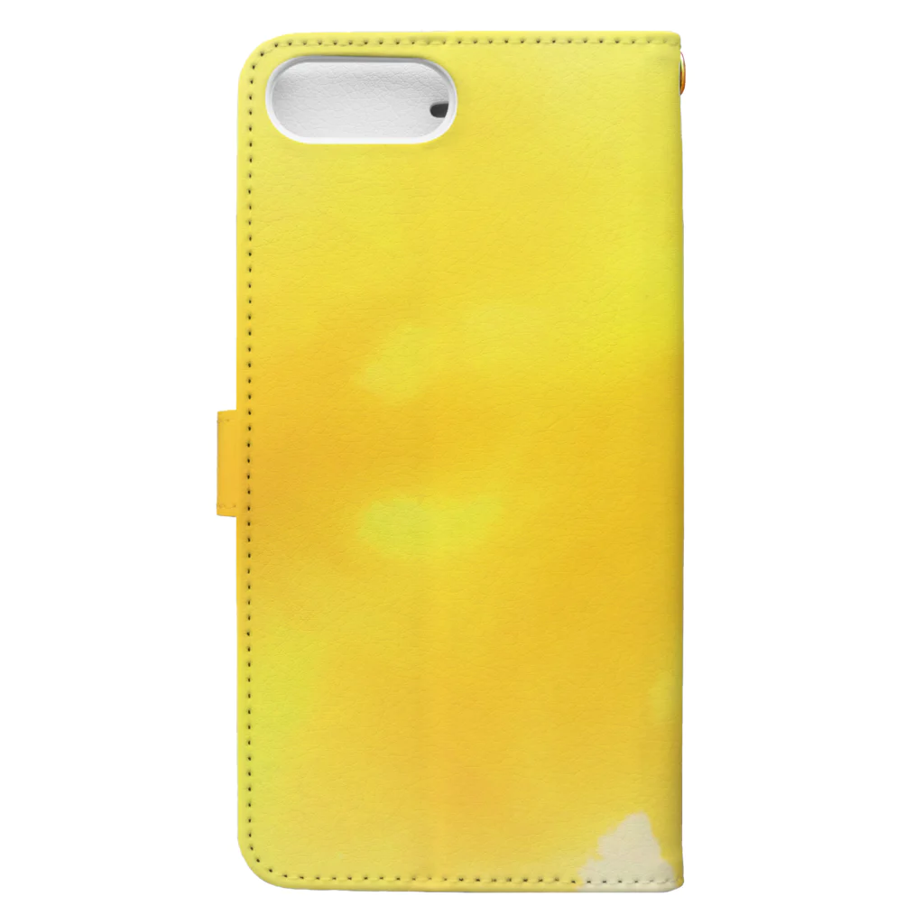 水彩 Ao_watercolorのAutumn Yellow　水彩 Book-Style Smartphone Case :back