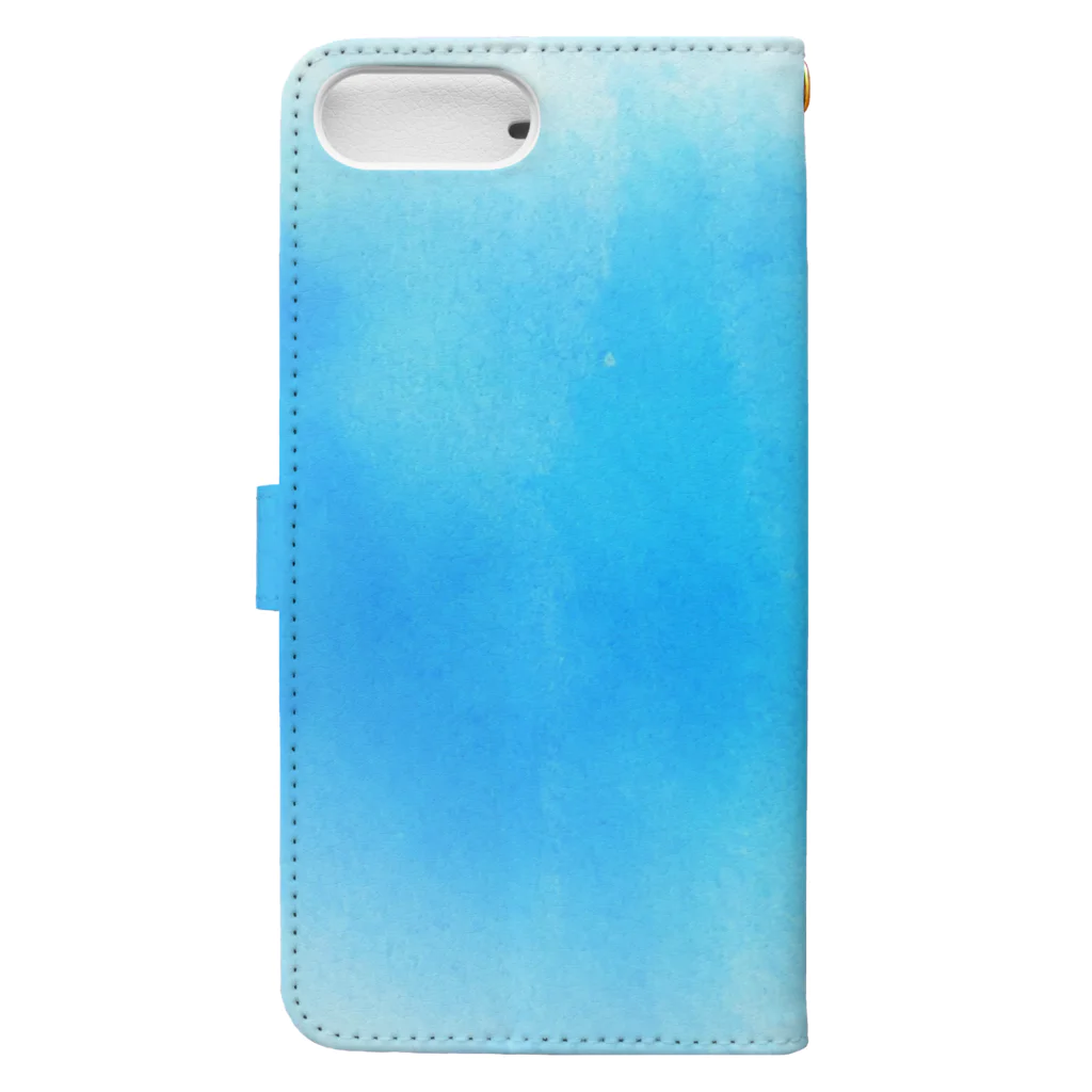 水彩 Ao_watercolorのOcean Blue　水彩 Book-Style Smartphone Case :back