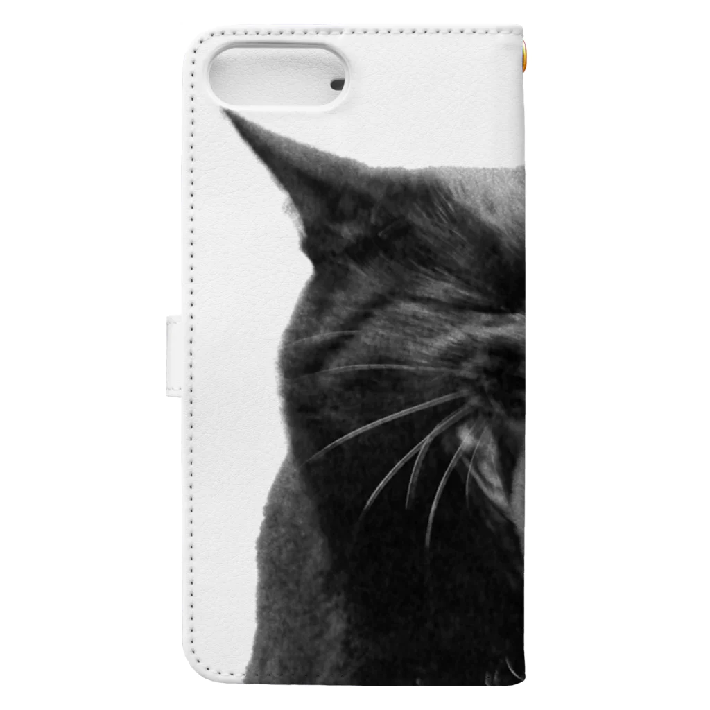 iguana_brosの黒猫がぎゃー Book-Style Smartphone Case :back