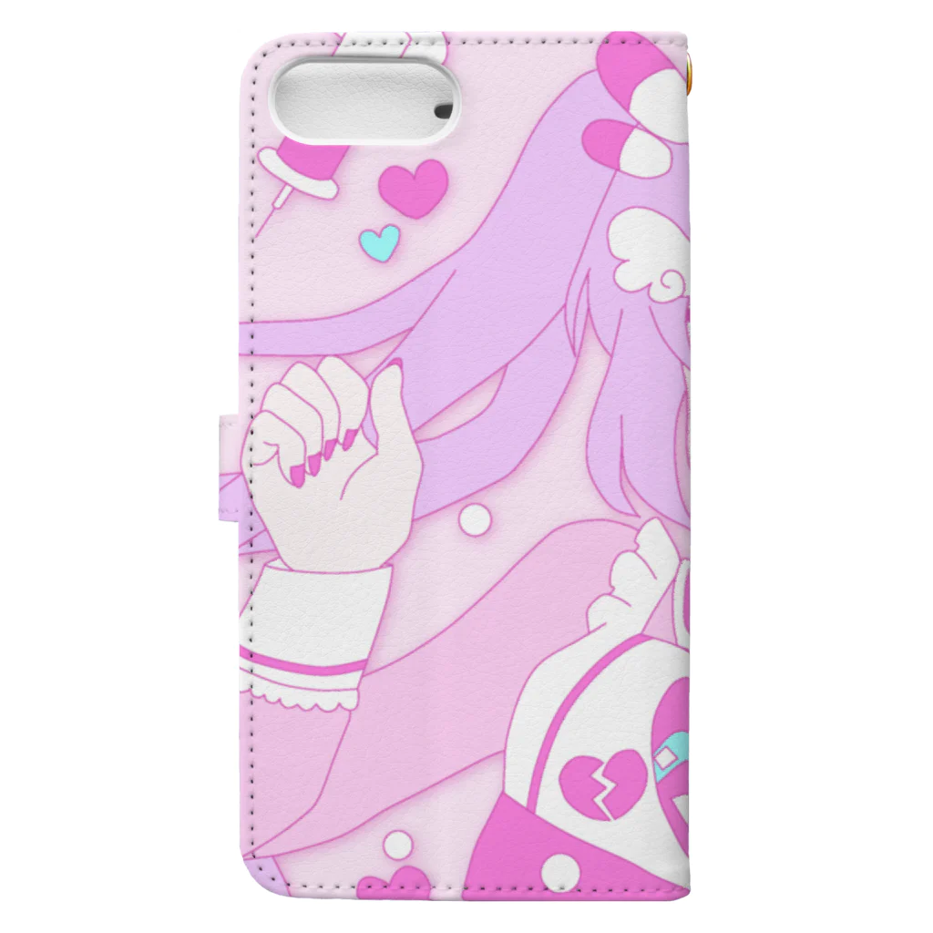 かわいいもののおみせ　いそぎんちゃくのゆめかわナースちゃん Book-Style Smartphone Case :back