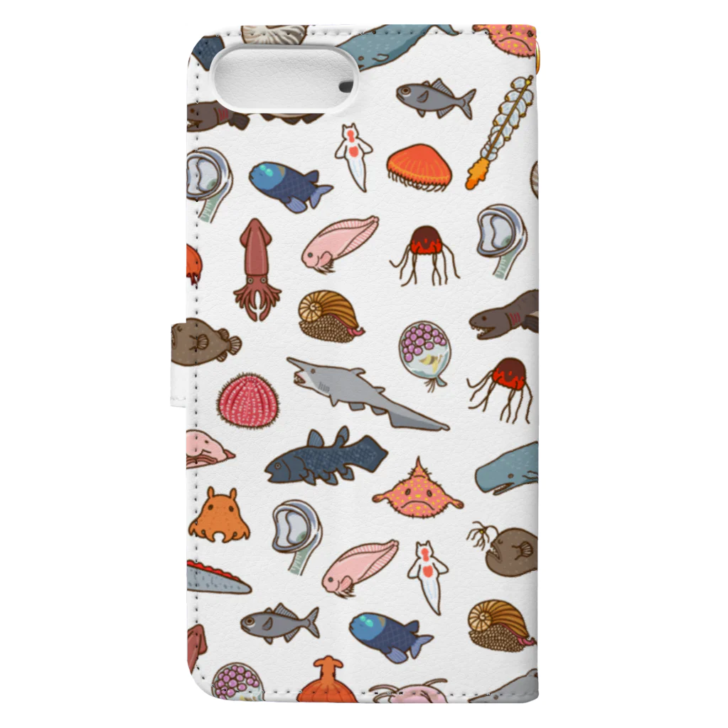 深海Collectiteの深海生物集合 Book-Style Smartphone Case :back