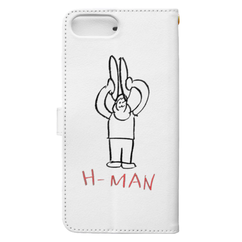 怒りのTシャツ売り場のH-MAN Book-Style Smartphone Case :back