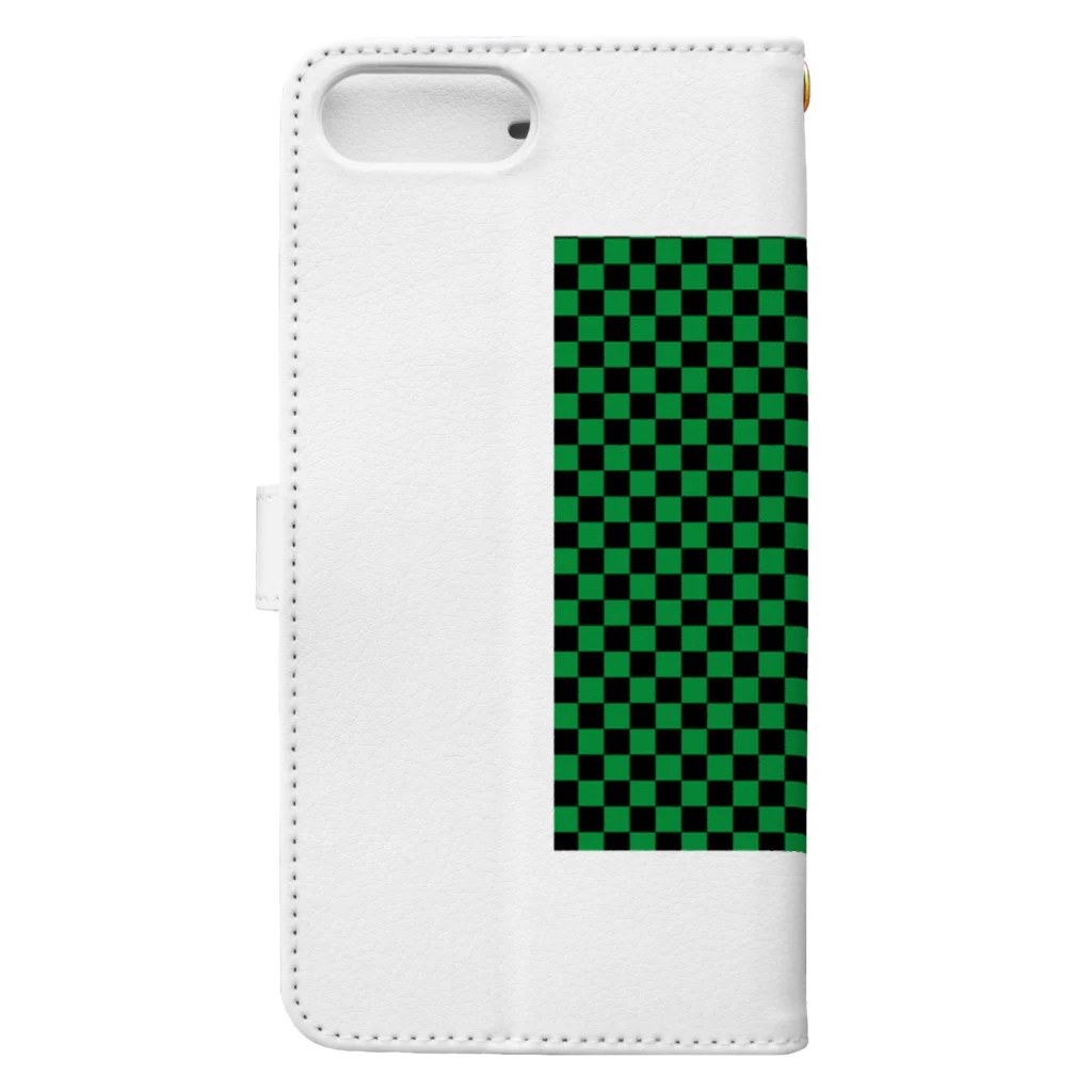 こんなの欲しいをご提供！ADの日本：市松模様緑 Book-Style Smartphone Case :back