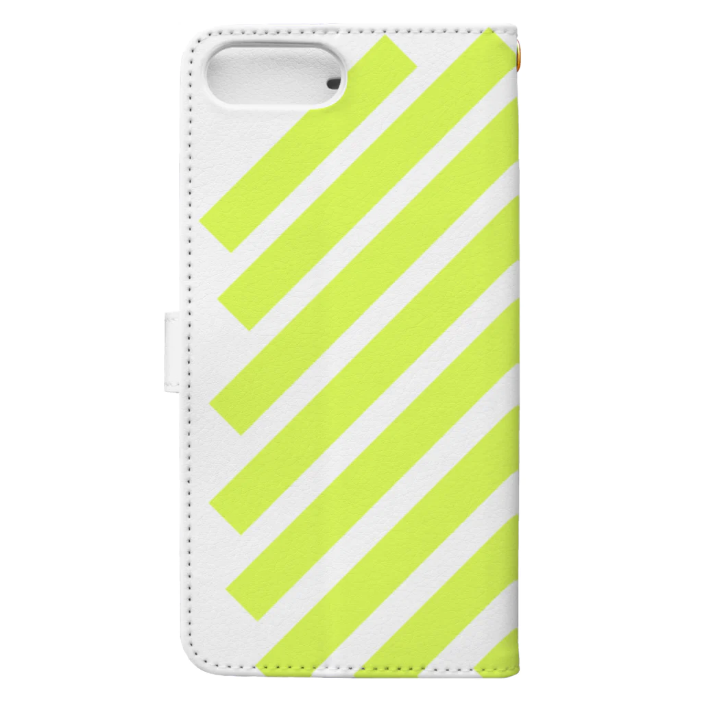 viofranme.のsuzuri_fullgraphicT-template-XL_slash_lime_yellow_ Book-Style Smartphone Case :back