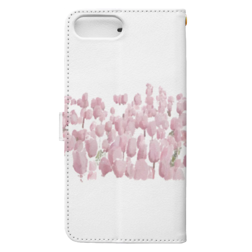 rilybiiのTulip field pink Book-Style Smartphone Case :back