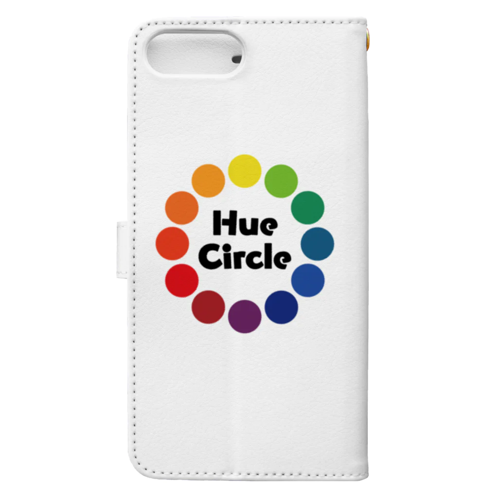 ねこのかくれが的ひみつきちハウスのHue Circle 色相環12 Book-Style Smartphone Case :back