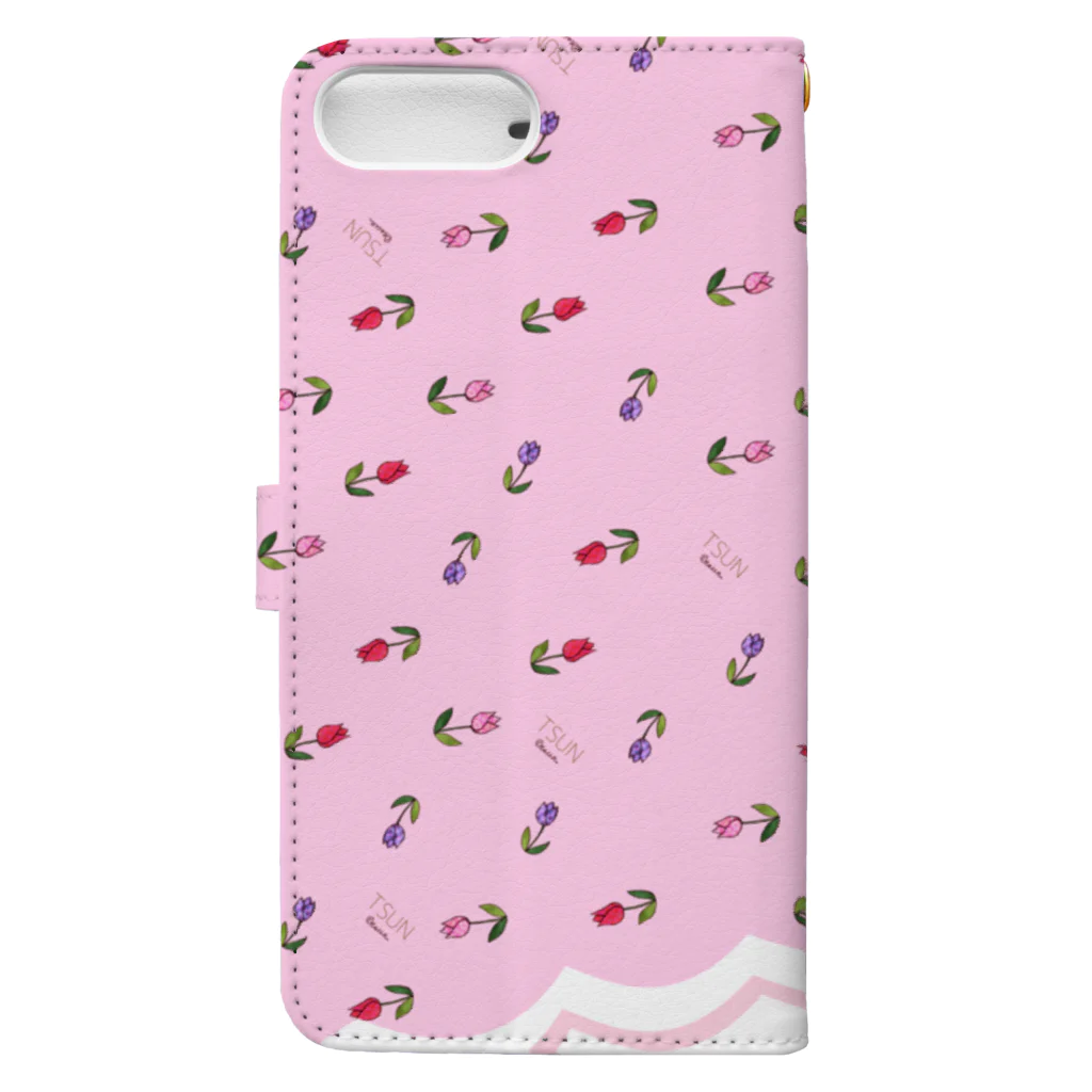 つんたろ村の村長のおみせのTsun tun tulip Book-Style Smartphone Case :back