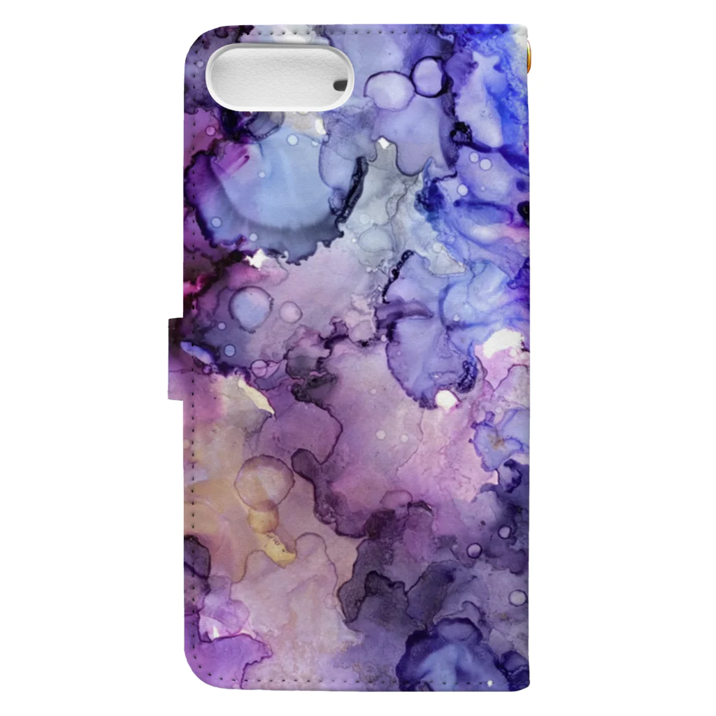 アルコールインクアートアーティスト 零-Rei-のアルコールインクアート 【星雲】 Book-Style Smartphone Case :back