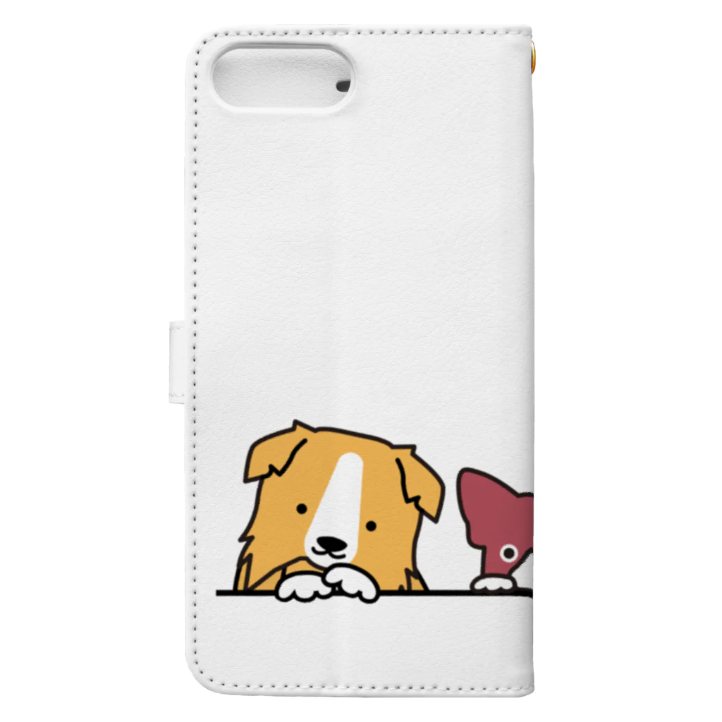 DSRN shopの仲良しの三匹犬 Book-Style Smartphone Case :back