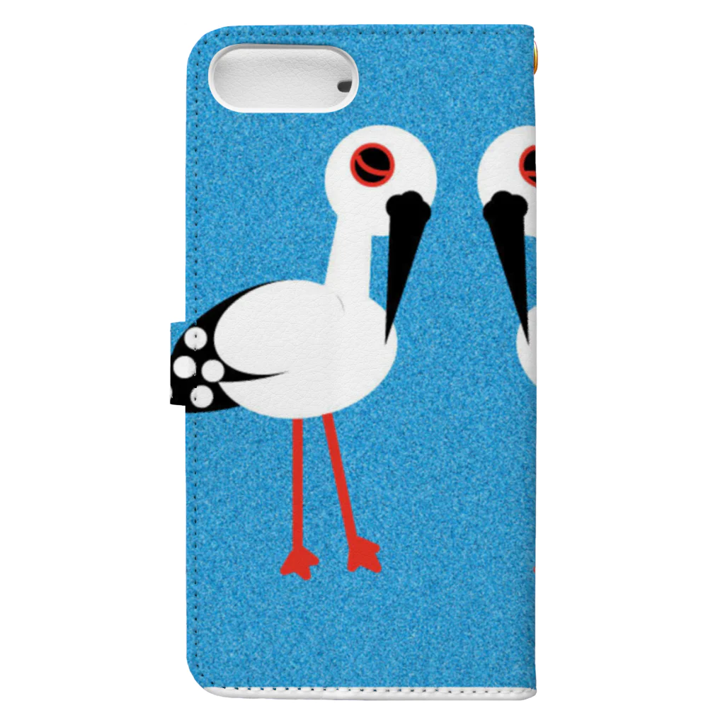 お祝かき_希望世(kimiyo)のコウノトリ Book-Style Smartphone Case :back