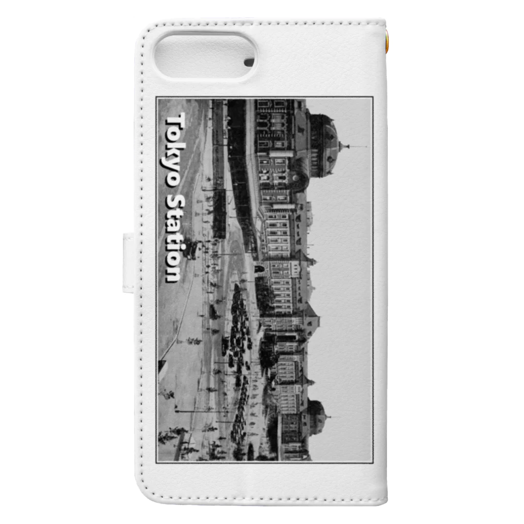 ヴィンテージ鉄道写真グッズの店のヴィンテージ写真　戦前の東京駅 （モノクロフォト） Book-Style Smartphone Case :back