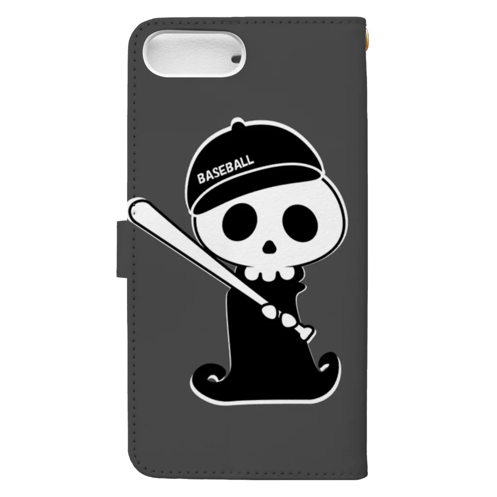 おやじ工房のBaseball skall （スマホケース） Book-Style Smartphone Case :back