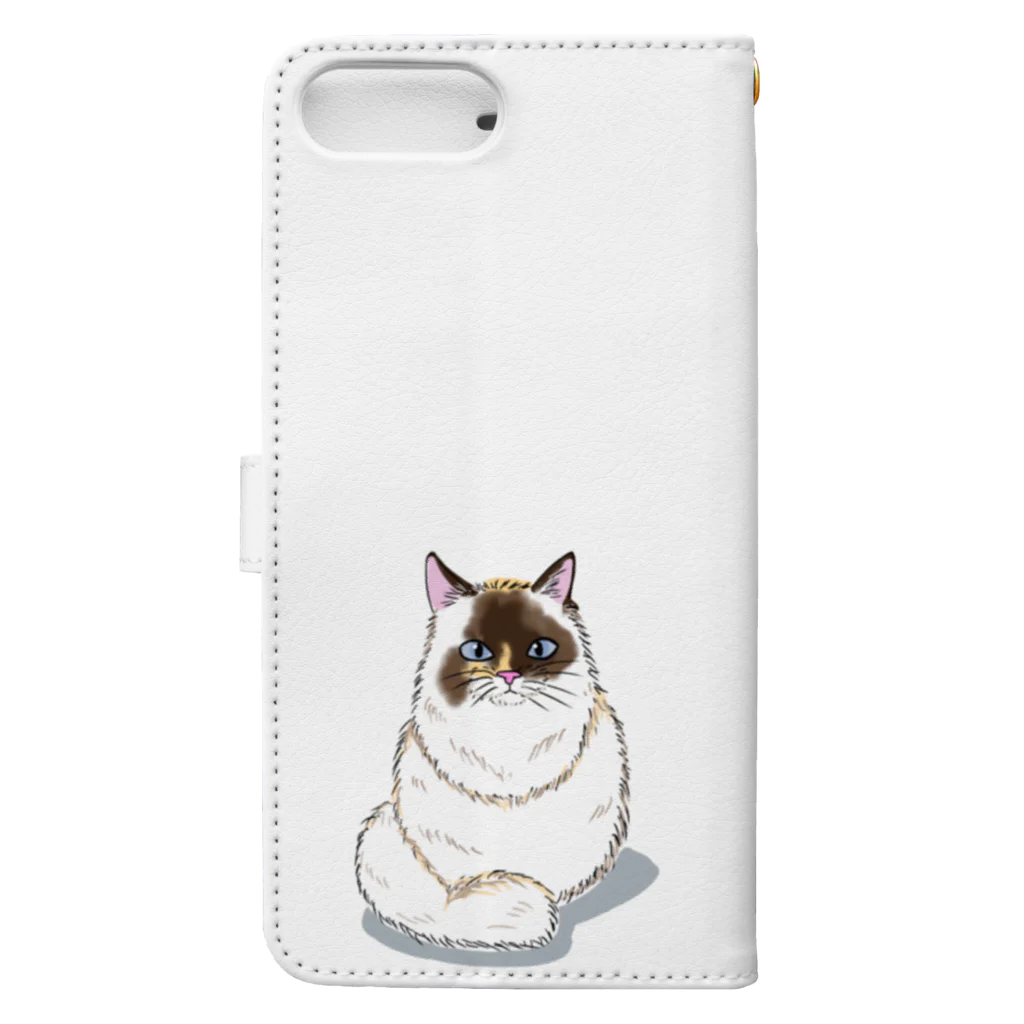 szkaのTAMA the cat Book-Style Smartphone Case :back