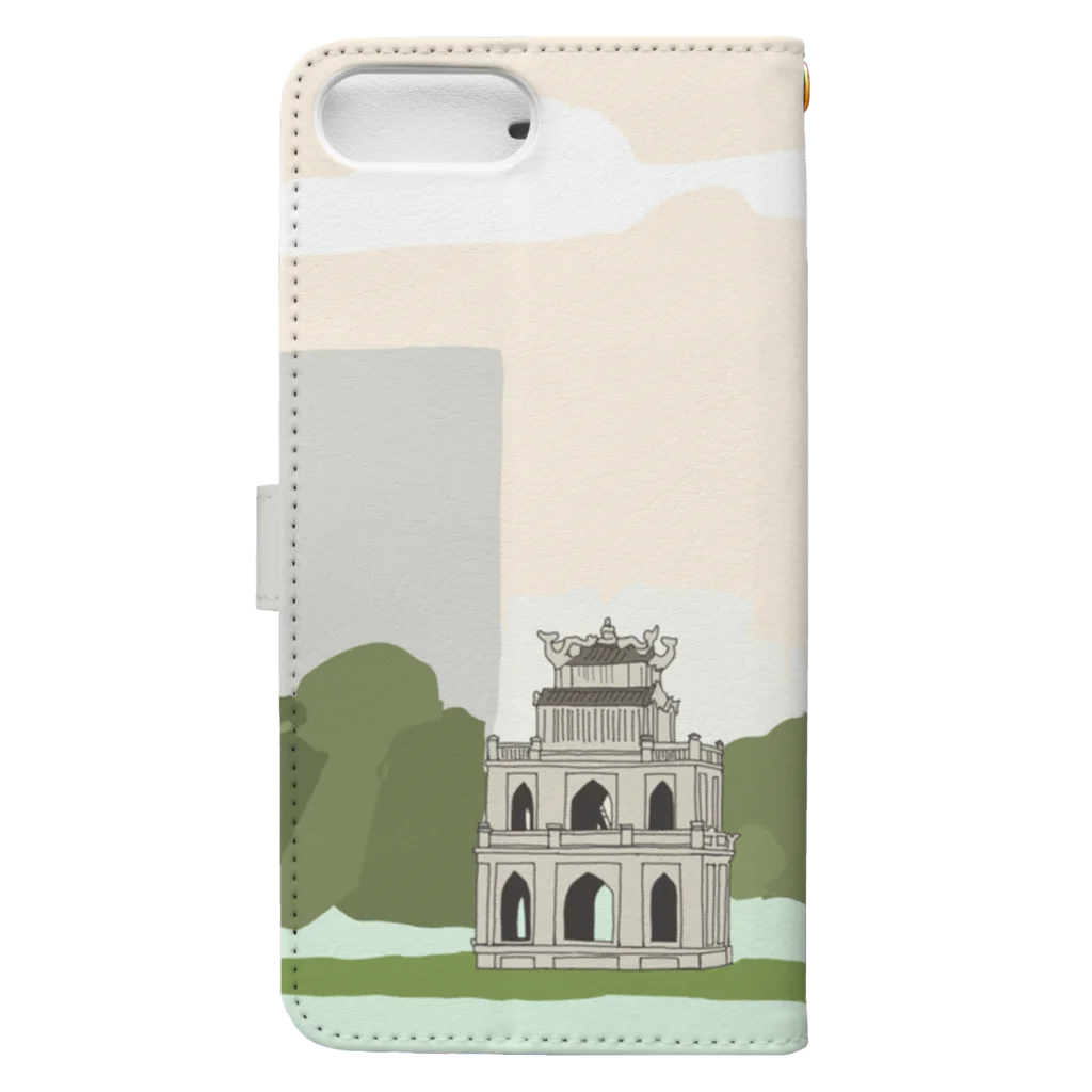 VIETSTAR★１０８のハノイ　亀の塔 Book-Style Smartphone Case :back