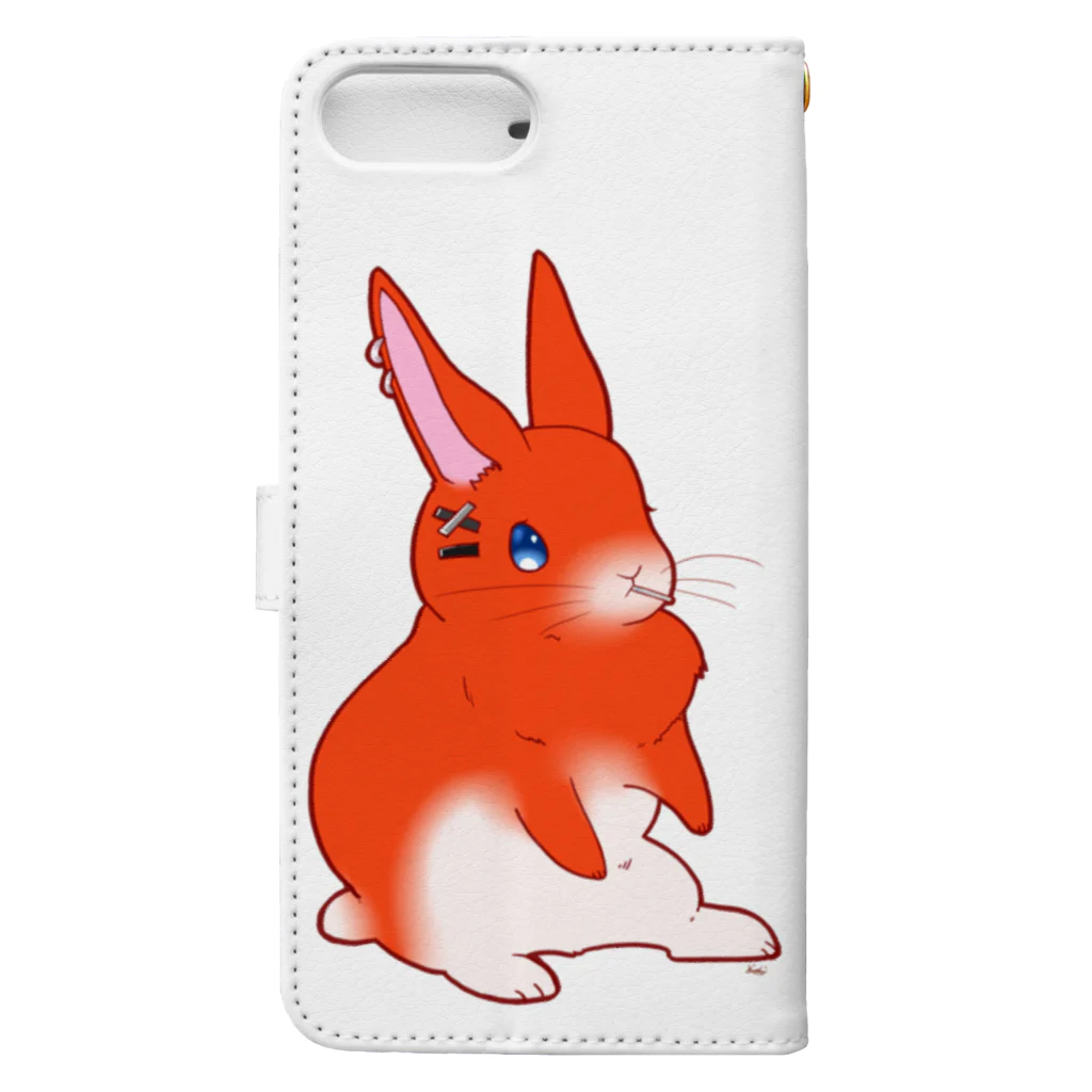 朱色 兎角🍁🐰のうさ兎角 Book-Style Smartphone Case :back