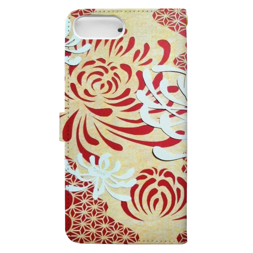 YUKIMEの菊の花 Book-Style Smartphone Case :back