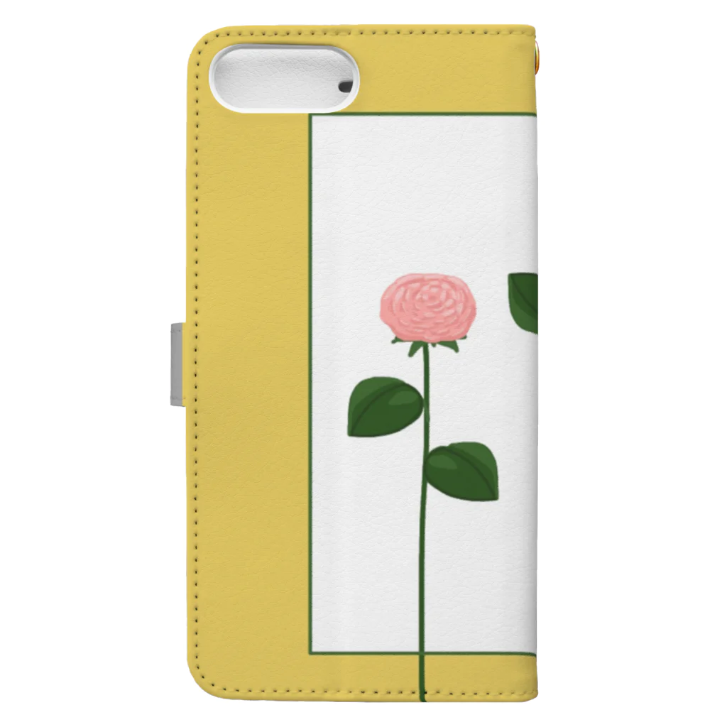 Tina’s storeのピンクの花 Book-Style Smartphone Case :back