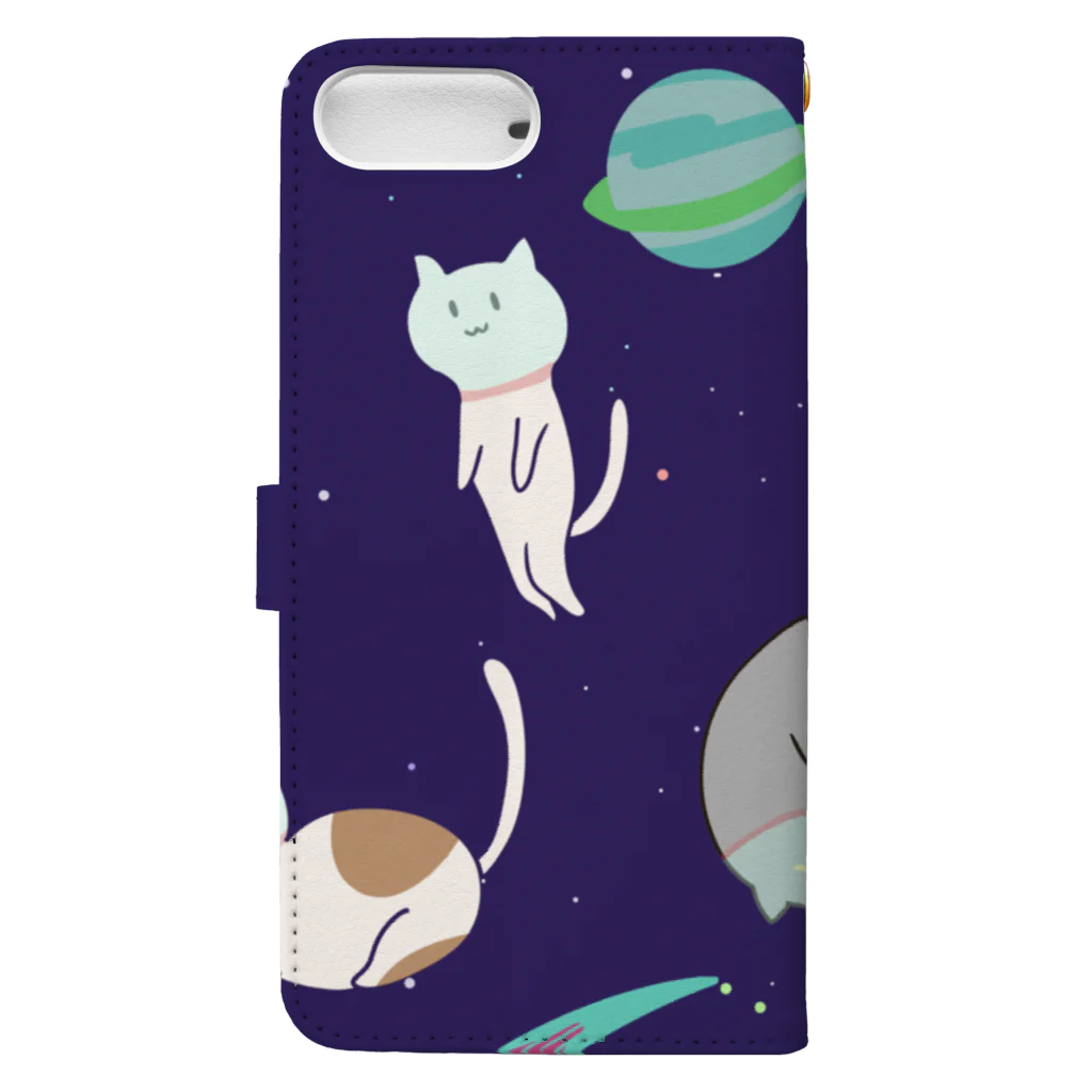 ならずもの屋の宇宙で猫を吸おう Book-Style Smartphone Case :back