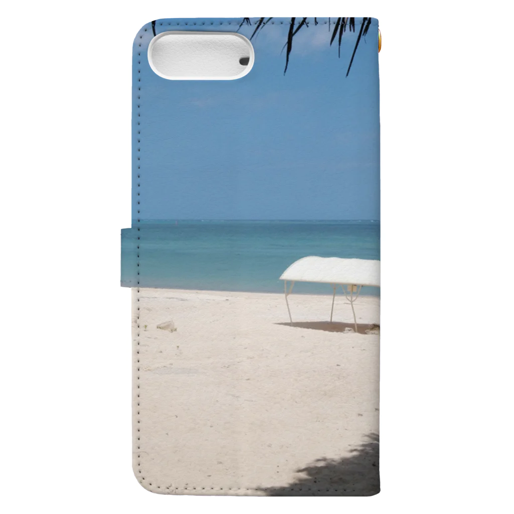 日常トリップの森の奥のビーチ Book-Style Smartphone Case :back