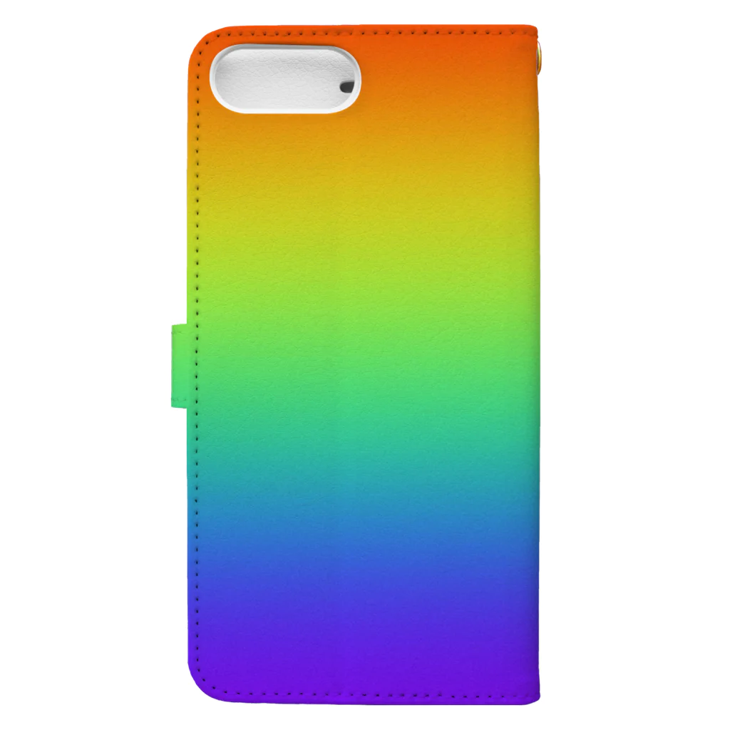 ぽぬぞぬのグラデーション　レインボー　LGBT Book-Style Smartphone Case :back