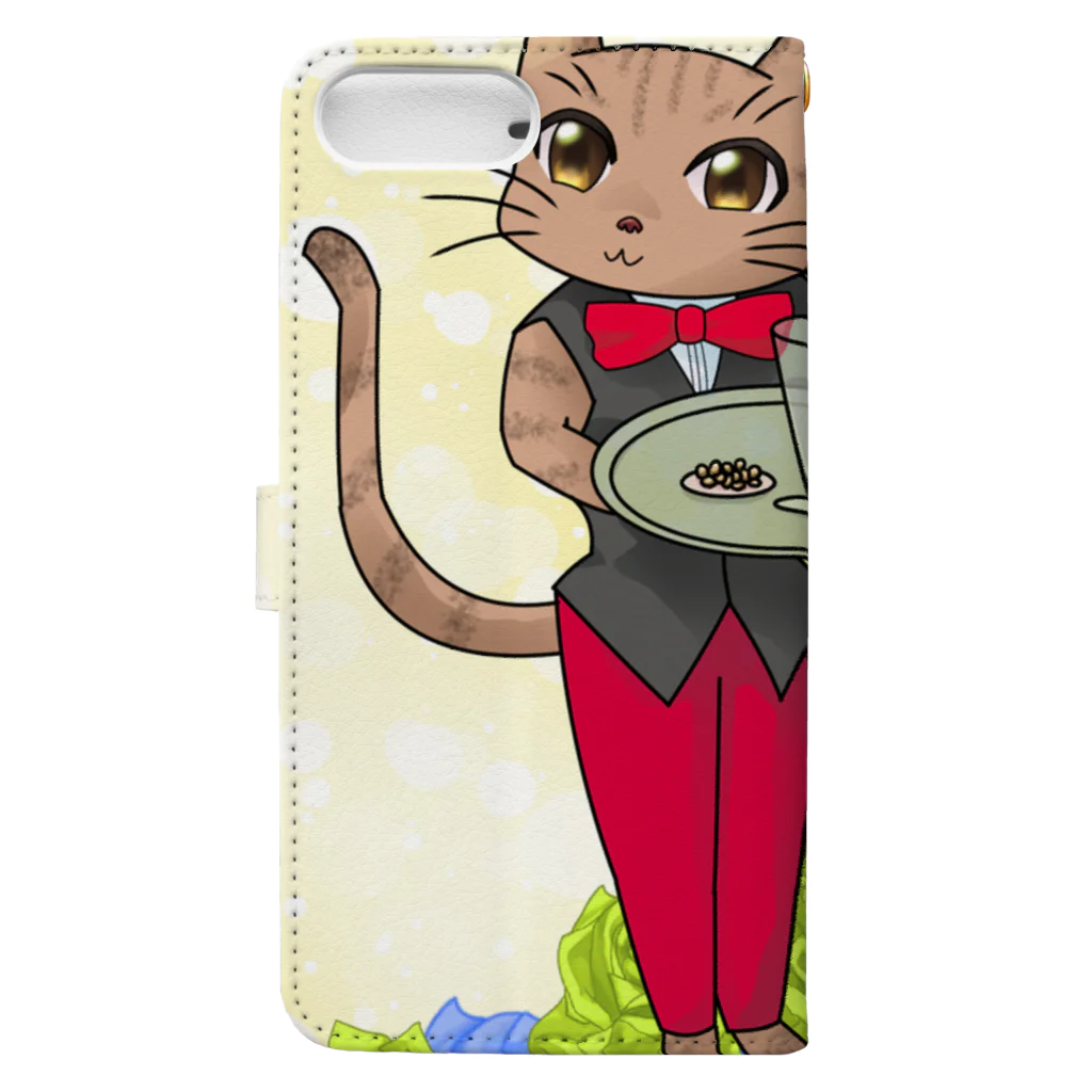 キジトラかもしれないの猫マスター Book-Style Smartphone Case :back