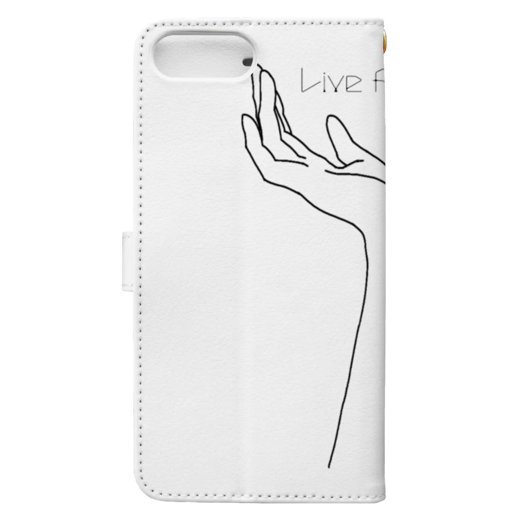 シンプルなグッズ やこ屋のLive for yourself (手の花) Book-Style Smartphone Case :back