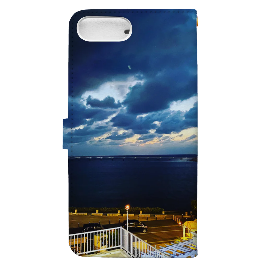 ppmの滑走路、夜景 Book-Style Smartphone Case :back