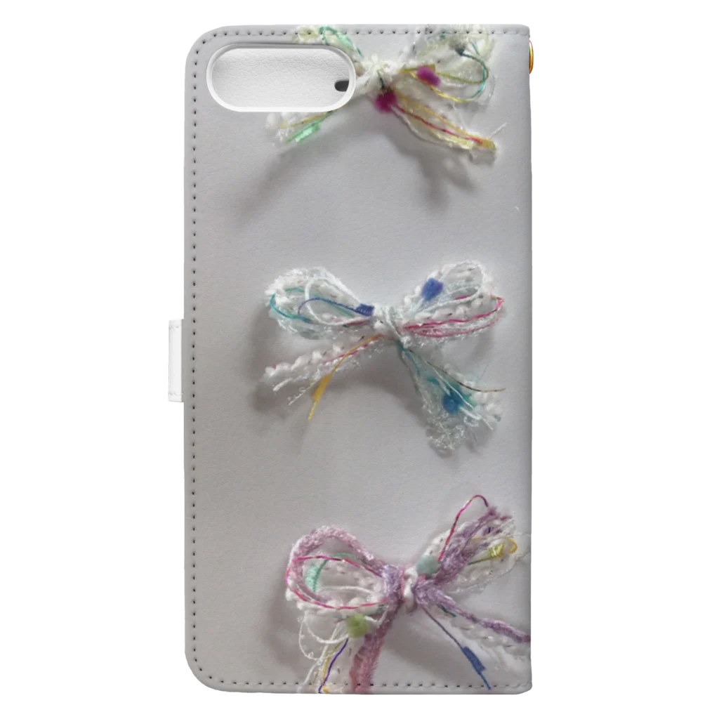 honey bunnyの引き揃え糸リボン🎀 Book-Style Smartphone Case :back