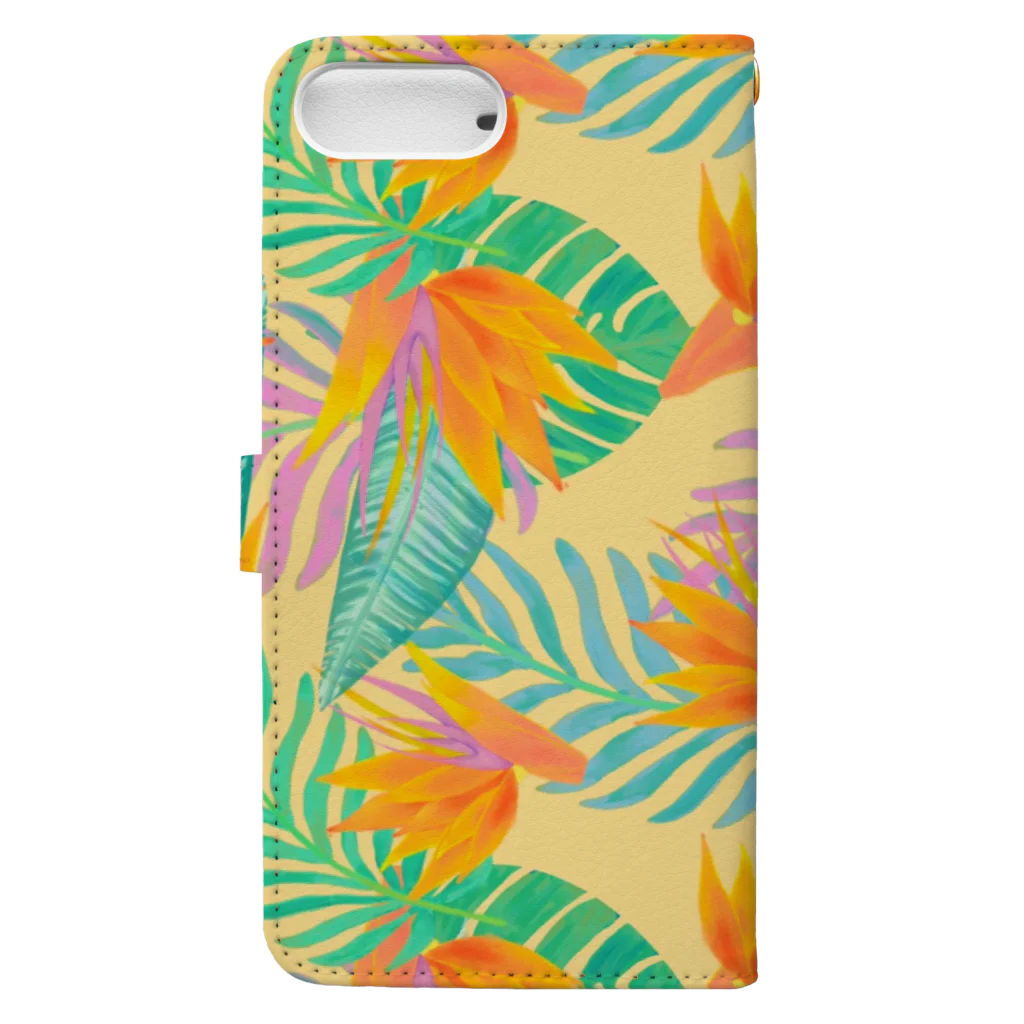 Tiny's picturesのTropical garden yellow Book-Style Smartphone Case :back