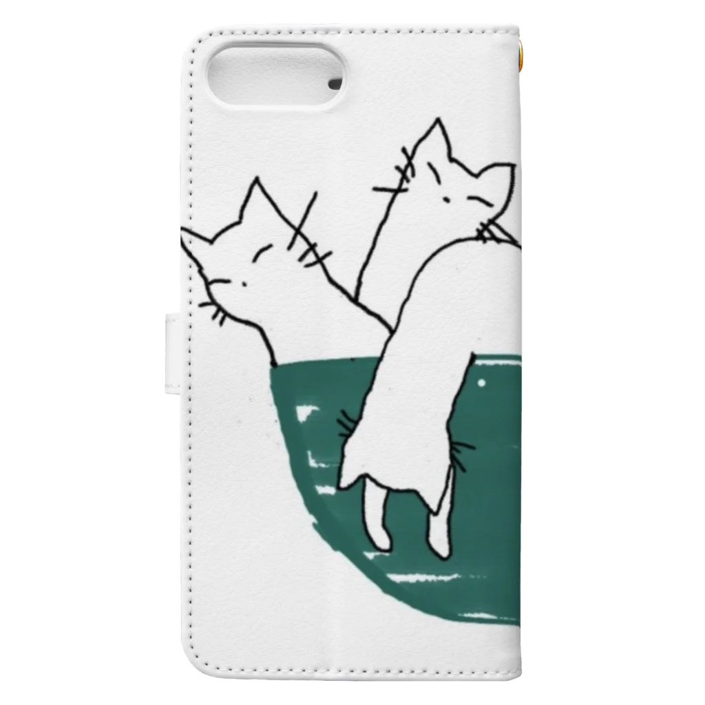 きつねこ の あとりえのneko.in.don Book-Style Smartphone Case :back