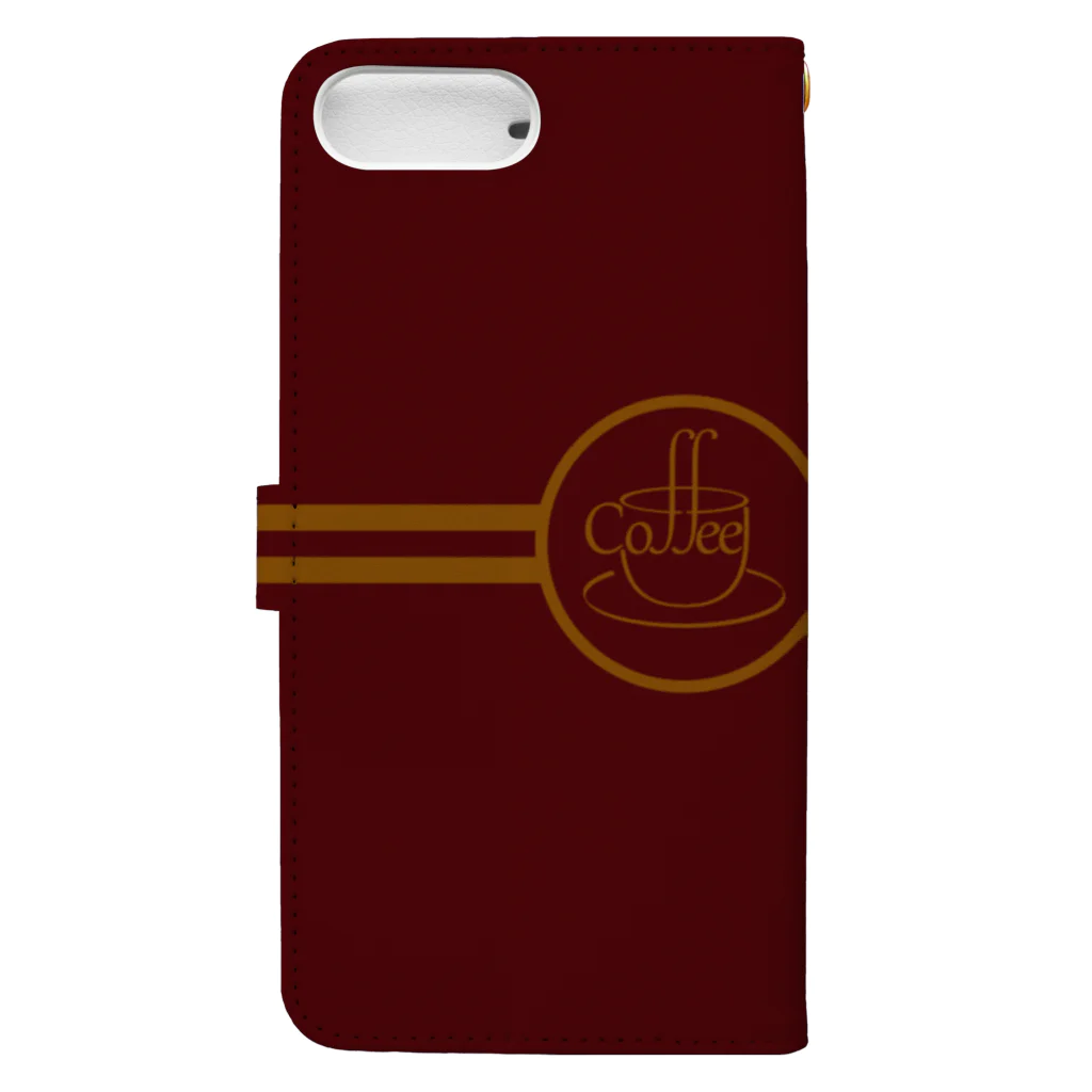 CHOTTOPOINTのCoffee文字絵 Book-Style Smartphone Case :back