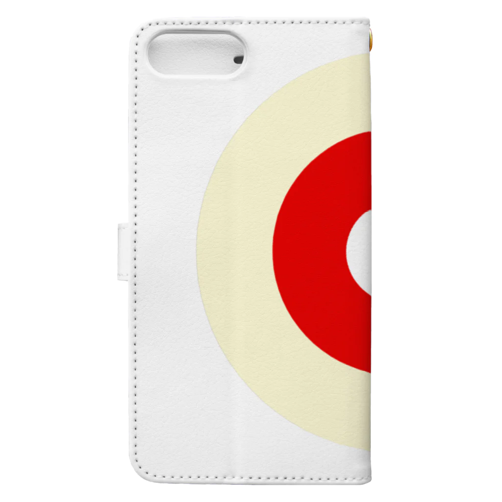 CORONET70のサークルa・クリーム・赤・白 Book-Style Smartphone Case :back