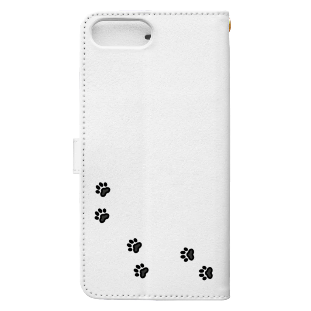 夢見る柴犬のCherry-Blossom-Moon Book-Style Smartphone Case :back