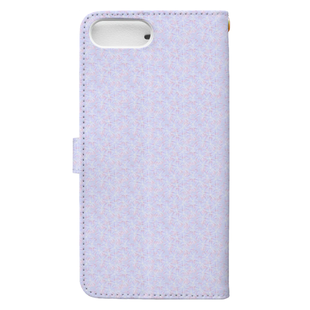 つまみ細工漣の菫桜 Book-Style Smartphone Case :back