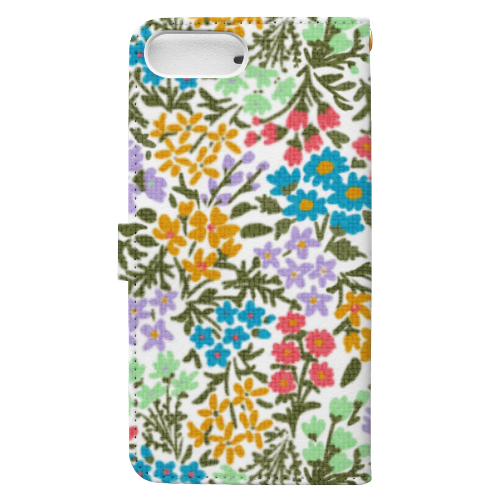 アライロの5色の花が咲き乱れる Book-Style Smartphone Case :back