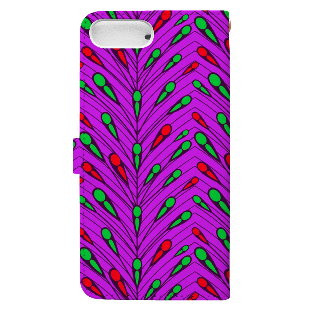 SANKAKU DESIGN STOREのキミの奥まで飛んで行け！ PURPLE Book-Style Smartphone Case :back