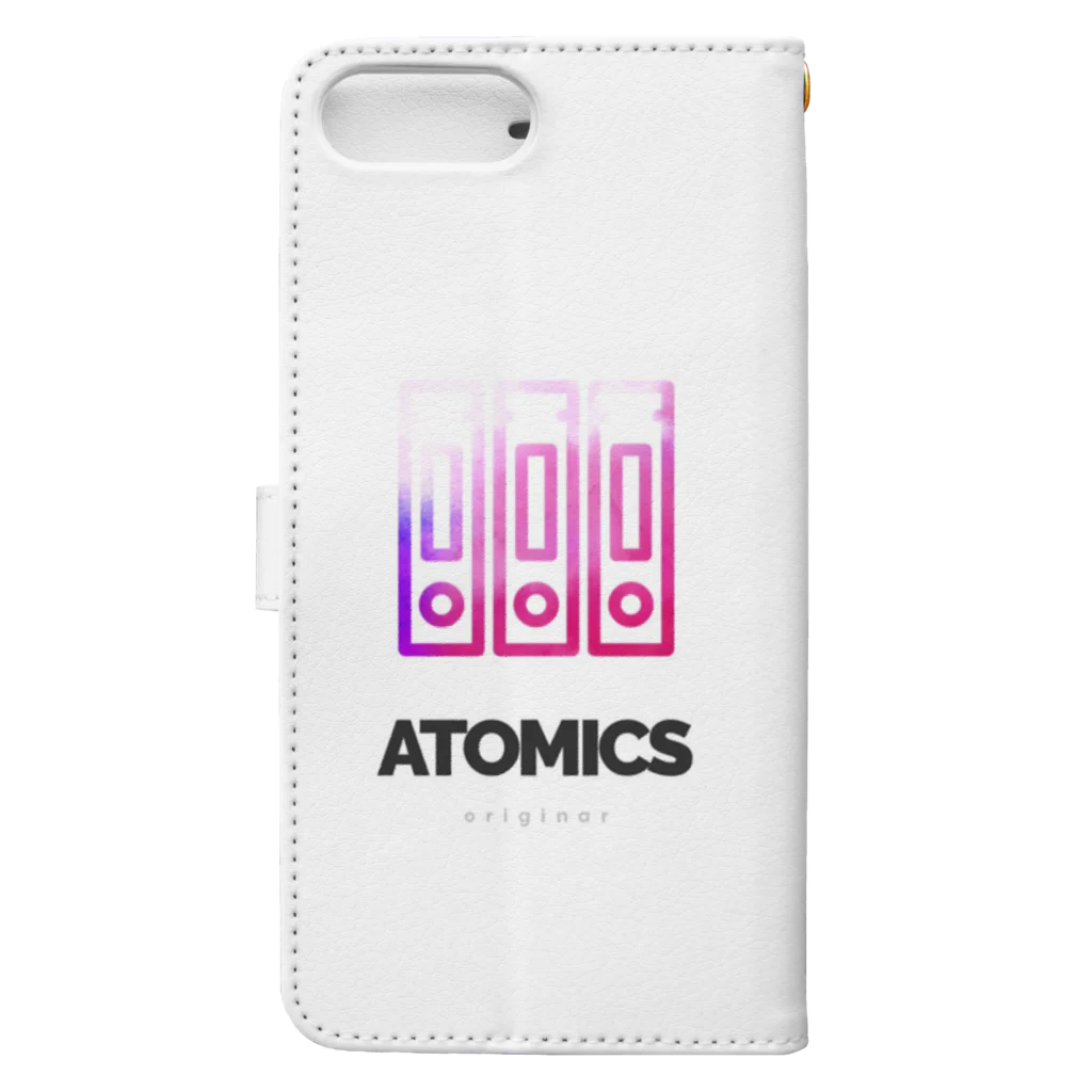 atomicsのエス君のatomics original 手帳型スマホケースの裏面