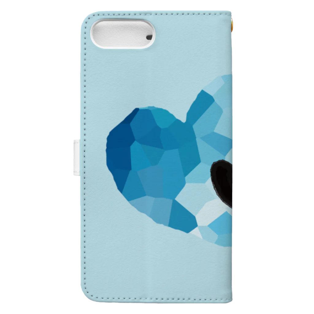 WAMI ARTの青いハートと黒猫2 Book-Style Smartphone Case :back