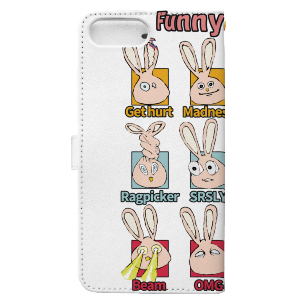 HIRAのご機嫌なうさぎ🐰　12匹ver Book-Style Smartphone Case :back