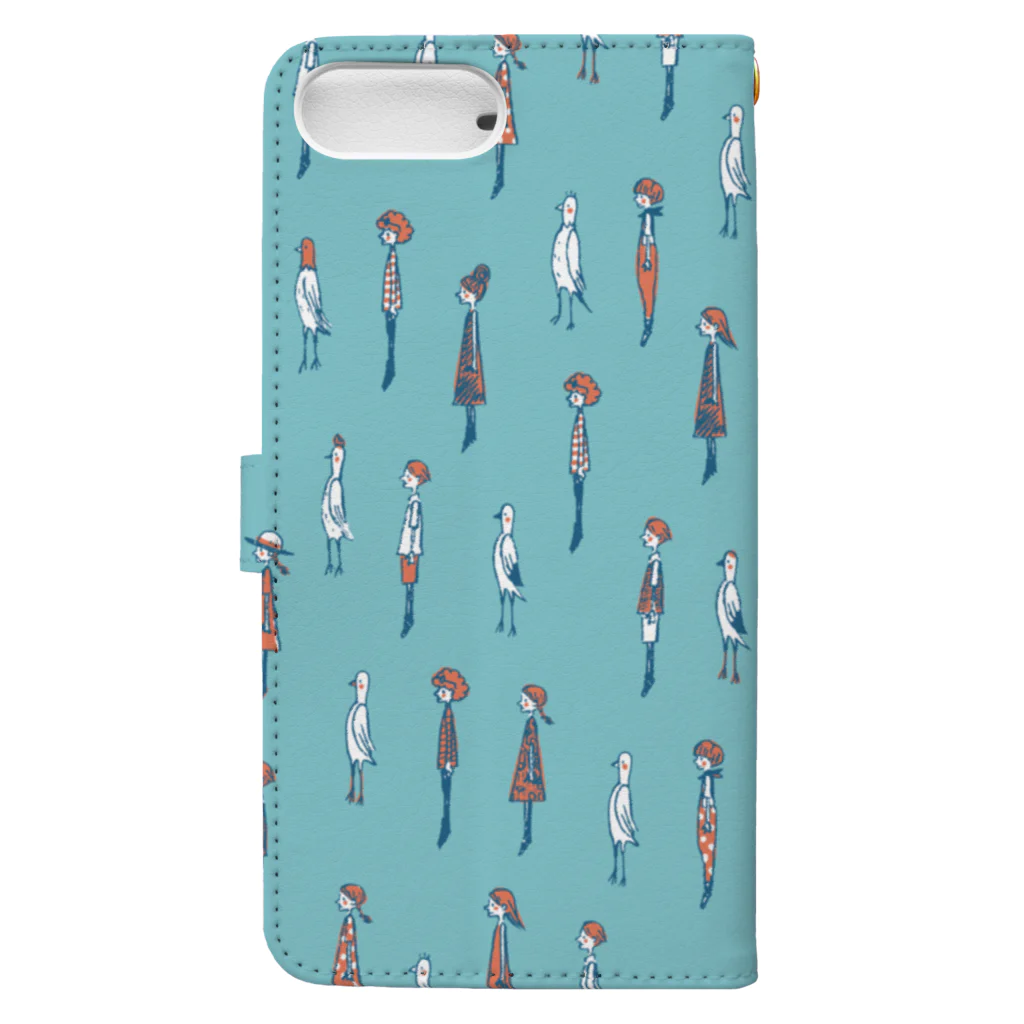 てら ねこグッズのI WISH I WERE A BIRD.ビビッド Book-Style Smartphone Case :back