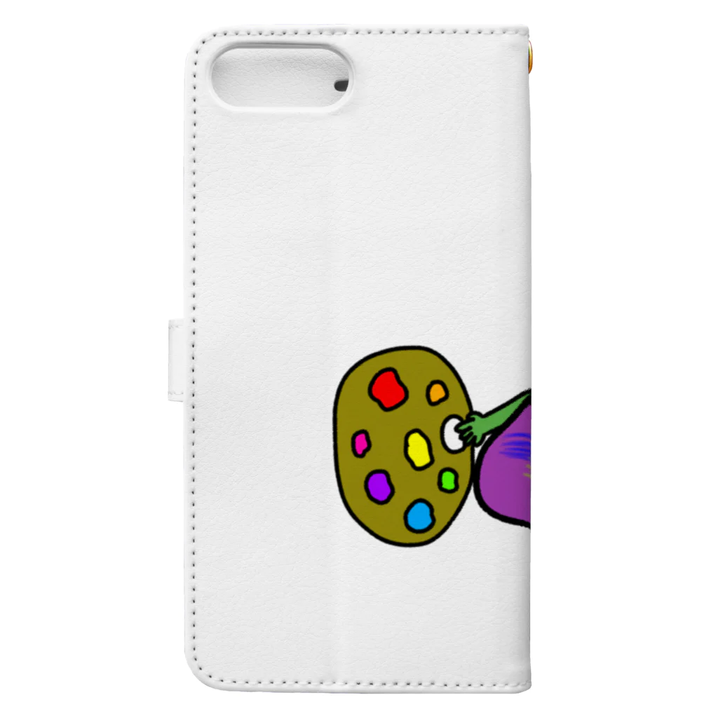 Let's Vegetablesのなすこちゃん【Let's Vegetables】 Book-Style Smartphone Case :back