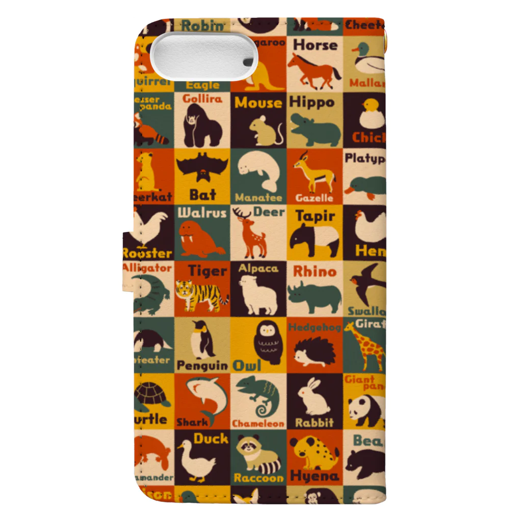 継続支援プラスタのAnimals手帳型スマホケース Book-Style Smartphone Case :back