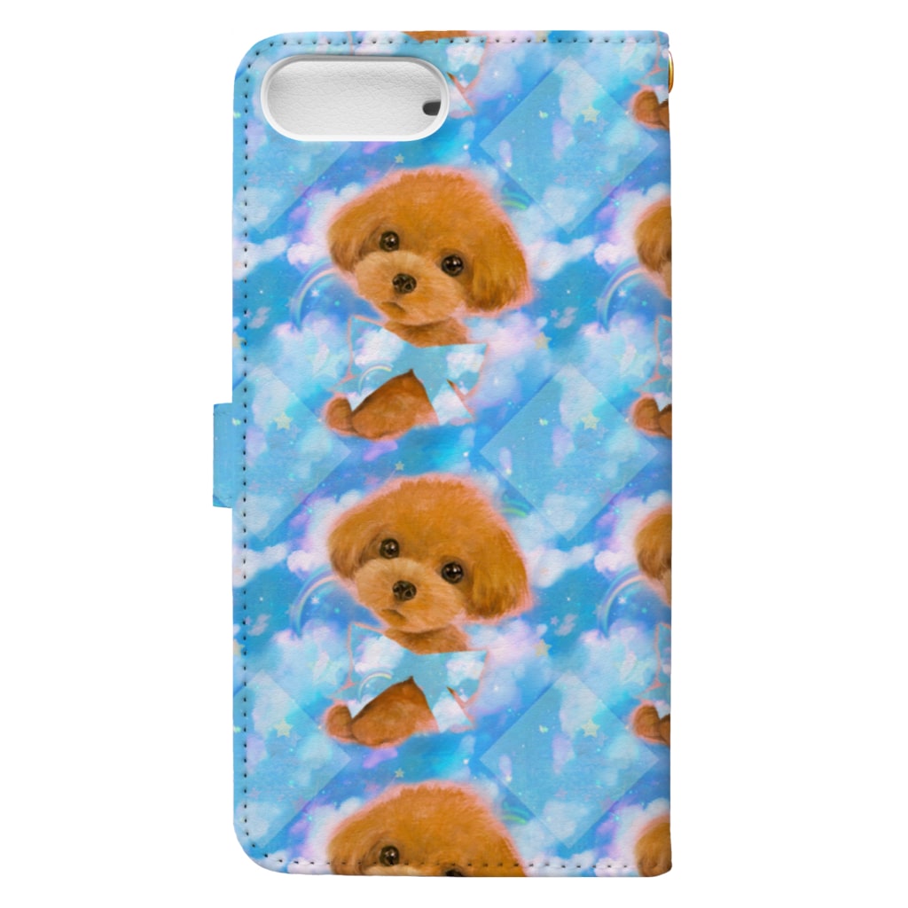 かわいいトイプードルの子犬と夢かわいい雲のイラスト Norima 39 S Shop Norima の手帳型スマホケース通販 Suzuri スズリ