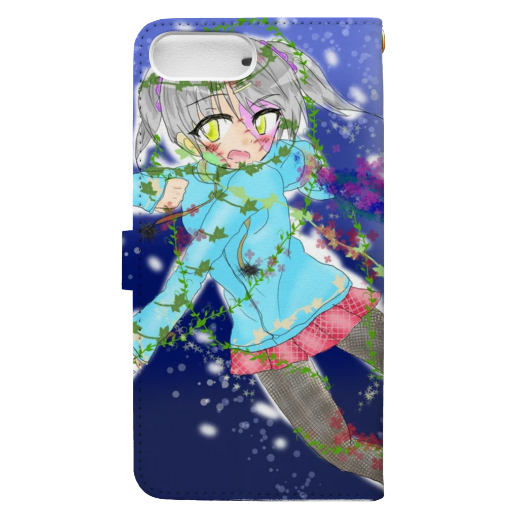 くぅちゃんの犬と星と女の子 Book-Style Smartphone Case :back