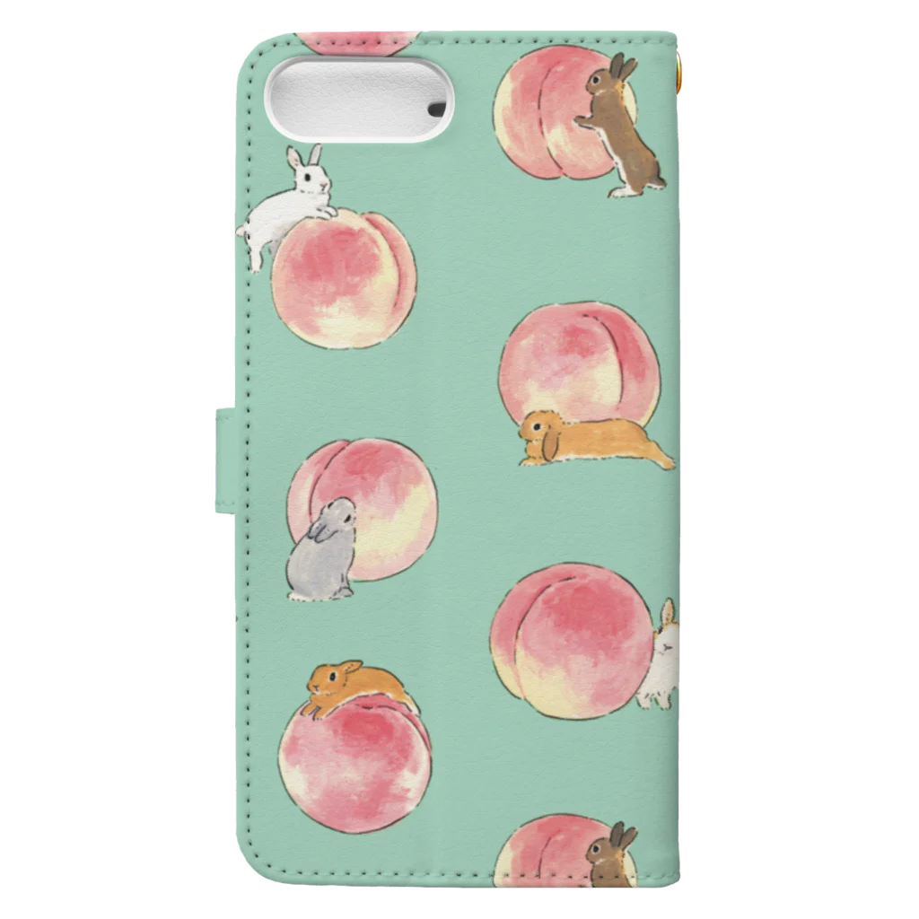 SCHINAKO'Sの桃とうさぎさん Book-Style Smartphone Case :back