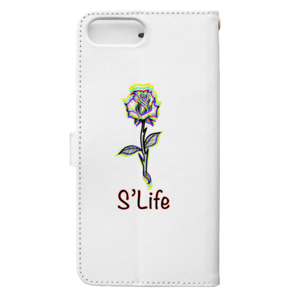 S.LIFEのボヤける薔薇 Book-Style Smartphone Case :back