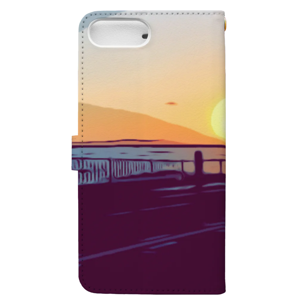 わらしゃんどのSUNSET Book-Style Smartphone Case :back