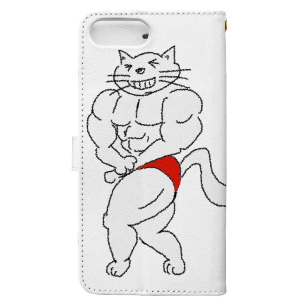 地域猫　那珂川 ねこ ネットワークの猫ニャッチョ💪(KAZU) Book-Style Smartphone Case :back